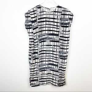 sass & bide | 100% Silk Black + White Grid Print Dress